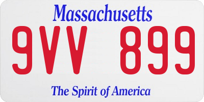 MA license plate 9VV899