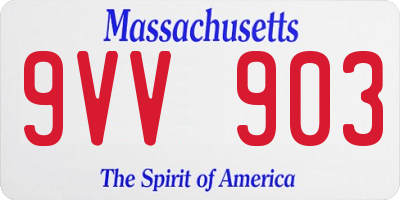 MA license plate 9VV903