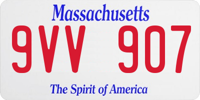MA license plate 9VV907