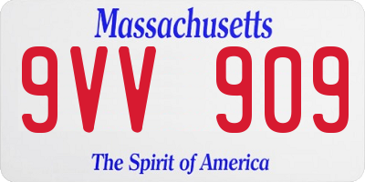 MA license plate 9VV909