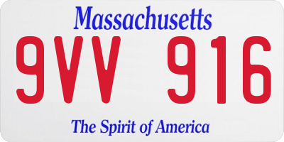 MA license plate 9VV916