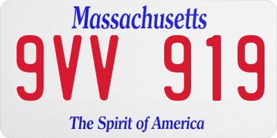 MA license plate 9VV919