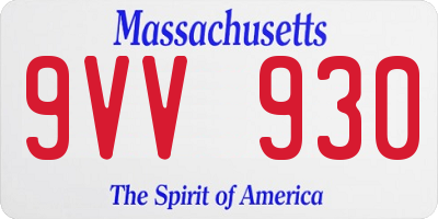 MA license plate 9VV930