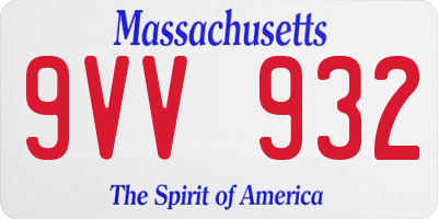 MA license plate 9VV932