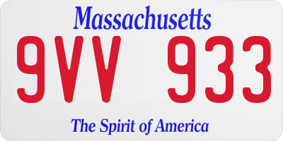 MA license plate 9VV933