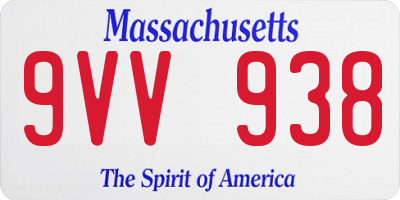 MA license plate 9VV938