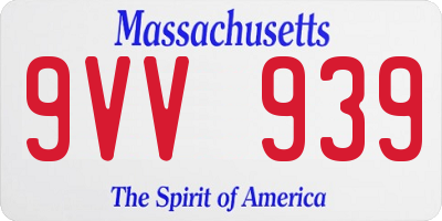 MA license plate 9VV939
