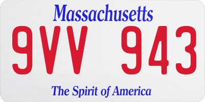 MA license plate 9VV943