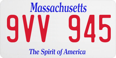 MA license plate 9VV945