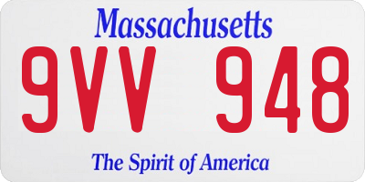 MA license plate 9VV948