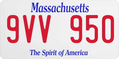 MA license plate 9VV950