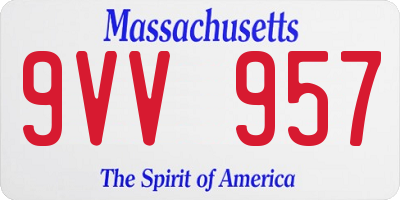 MA license plate 9VV957