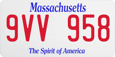 MA license plate 9VV958