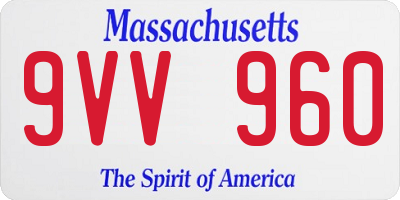 MA license plate 9VV960