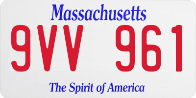 MA license plate 9VV961