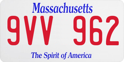 MA license plate 9VV962