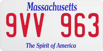 MA license plate 9VV963