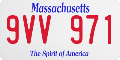 MA license plate 9VV971
