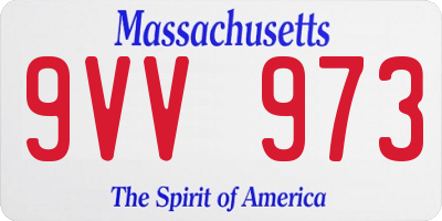 MA license plate 9VV973
