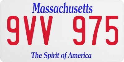 MA license plate 9VV975