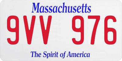 MA license plate 9VV976