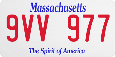 MA license plate 9VV977