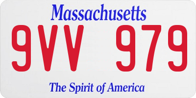 MA license plate 9VV979