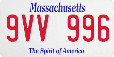 MA license plate 9VV996