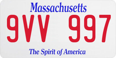 MA license plate 9VV997