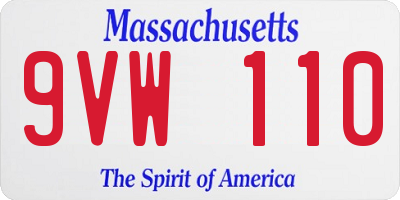 MA license plate 9VW110