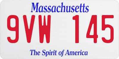 MA license plate 9VW145