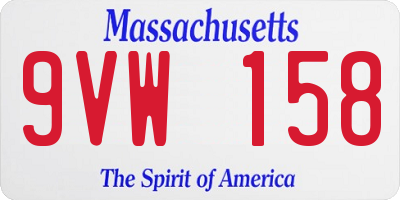 MA license plate 9VW158