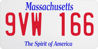 MA license plate 9VW166