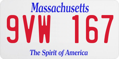 MA license plate 9VW167