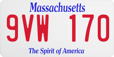 MA license plate 9VW170