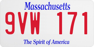 MA license plate 9VW171