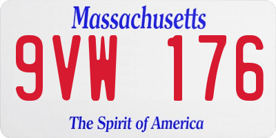 MA license plate 9VW176