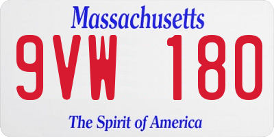 MA license plate 9VW180