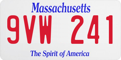 MA license plate 9VW241