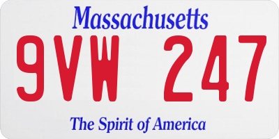 MA license plate 9VW247