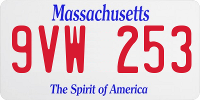 MA license plate 9VW253