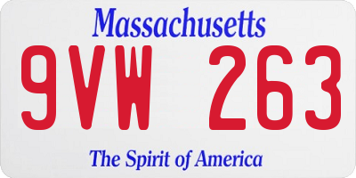MA license plate 9VW263
