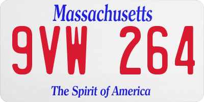 MA license plate 9VW264