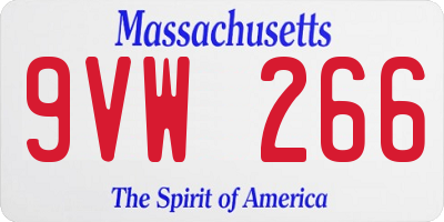 MA license plate 9VW266