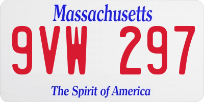 MA license plate 9VW297