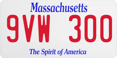 MA license plate 9VW300