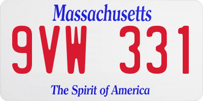 MA license plate 9VW331