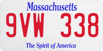 MA license plate 9VW338