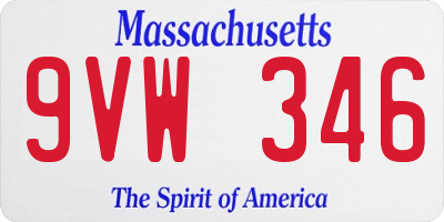 MA license plate 9VW346