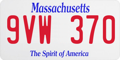 MA license plate 9VW370